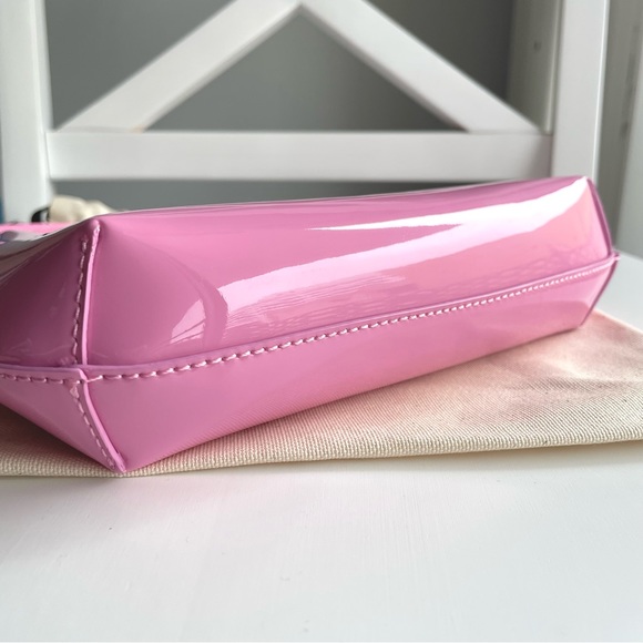 NEW BY FAR Baby Amber Patent Leather Shoulder Bag in Flamingo Pink - Picture 11 of 16